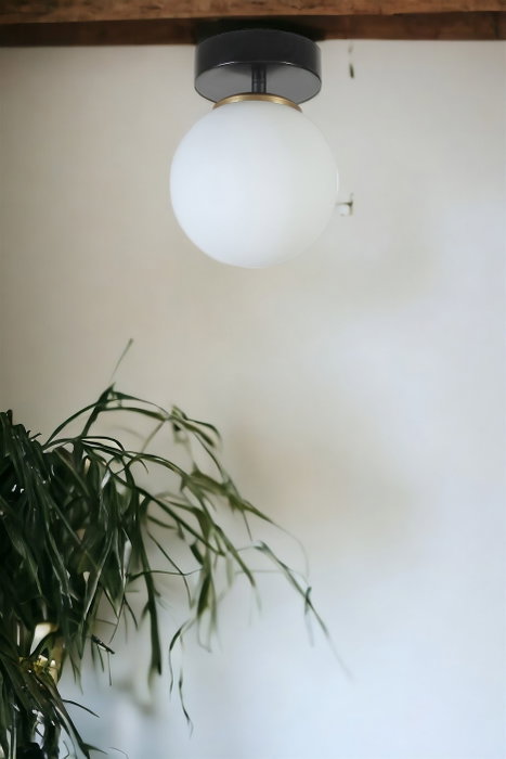 Opviq Yeni Can Lámpara de Araña Negro y Blanco con Vidrio